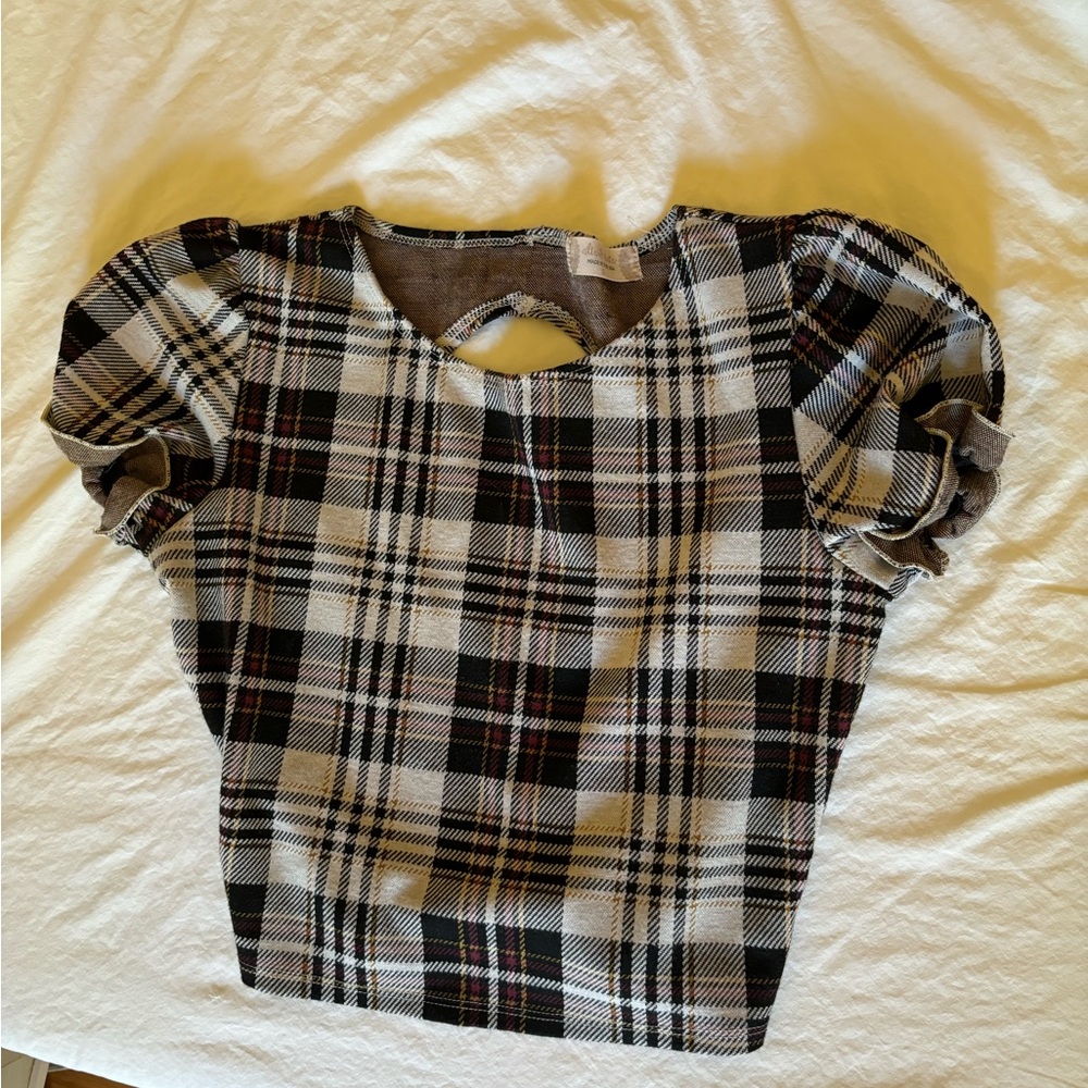 Altar’d State brown/black plaid top. Size small.